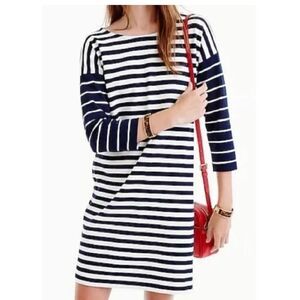 J.Crew Navy and White Striped Dress